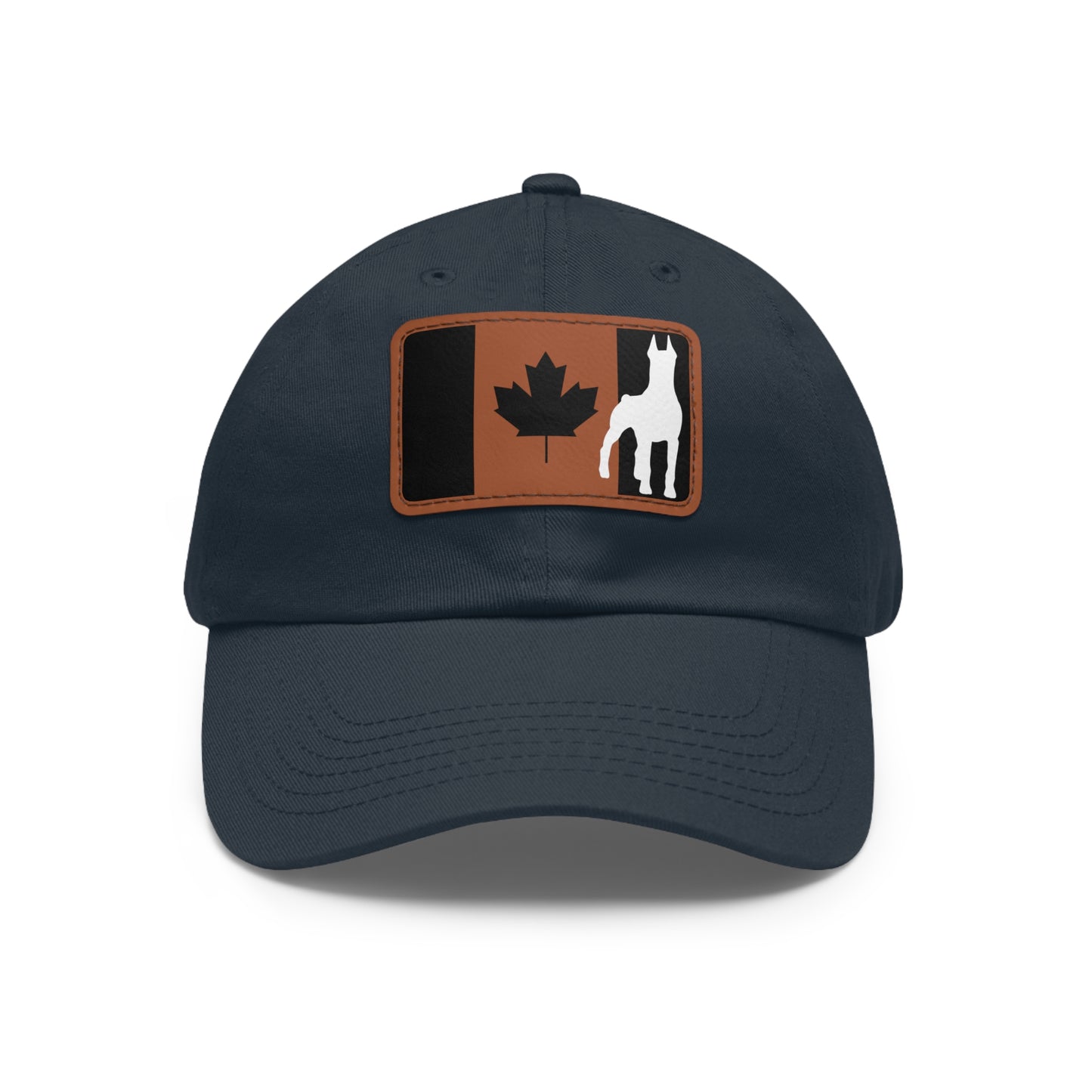Doberman Protect Canada 1 Dad Hat with Leather Patch (Rectangle)
