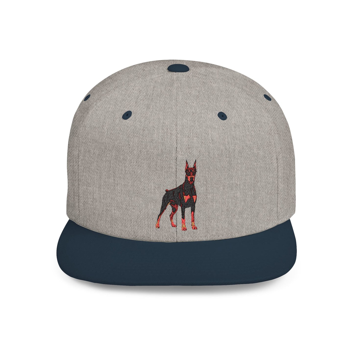 Doberman 6 Embroidered Flat Bill Snapback