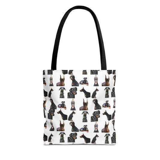 Edition 6 Doberman Model Pattern White Tote Bag