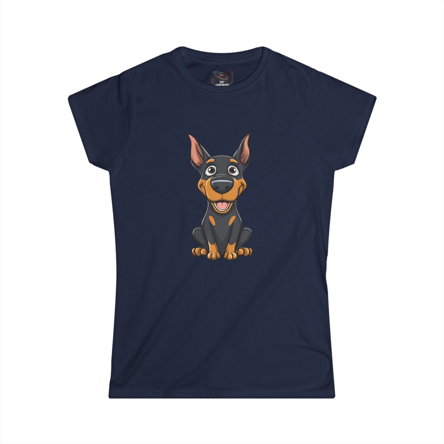 Cartoon Doberman 1 Women's Softstyle Tee