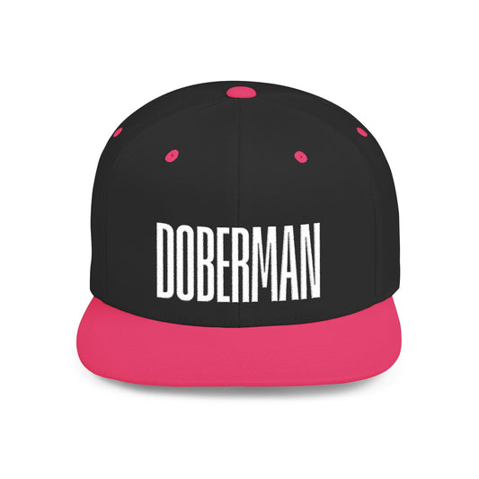 Doberman 2 Embroidered Flat Bill Snapback