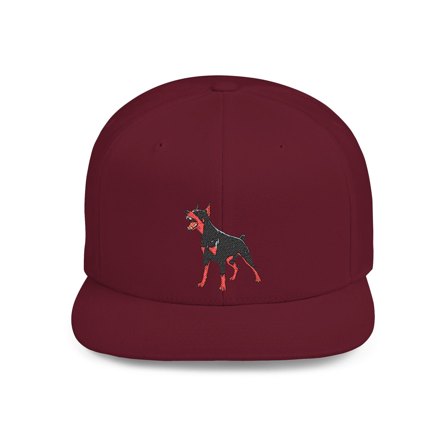 Doberman 1 Embroidered Flat Bill Snapback