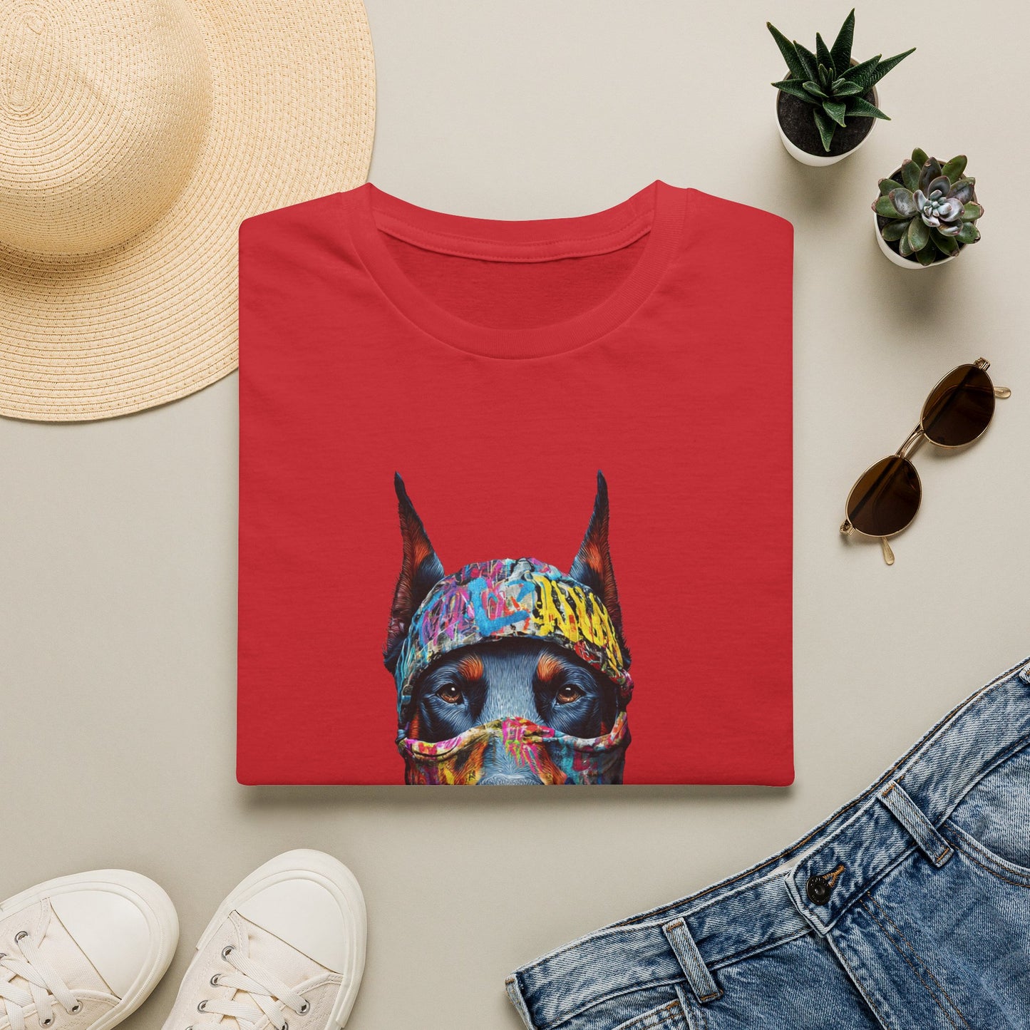 Doberman 5 Portrait T‑Shirt