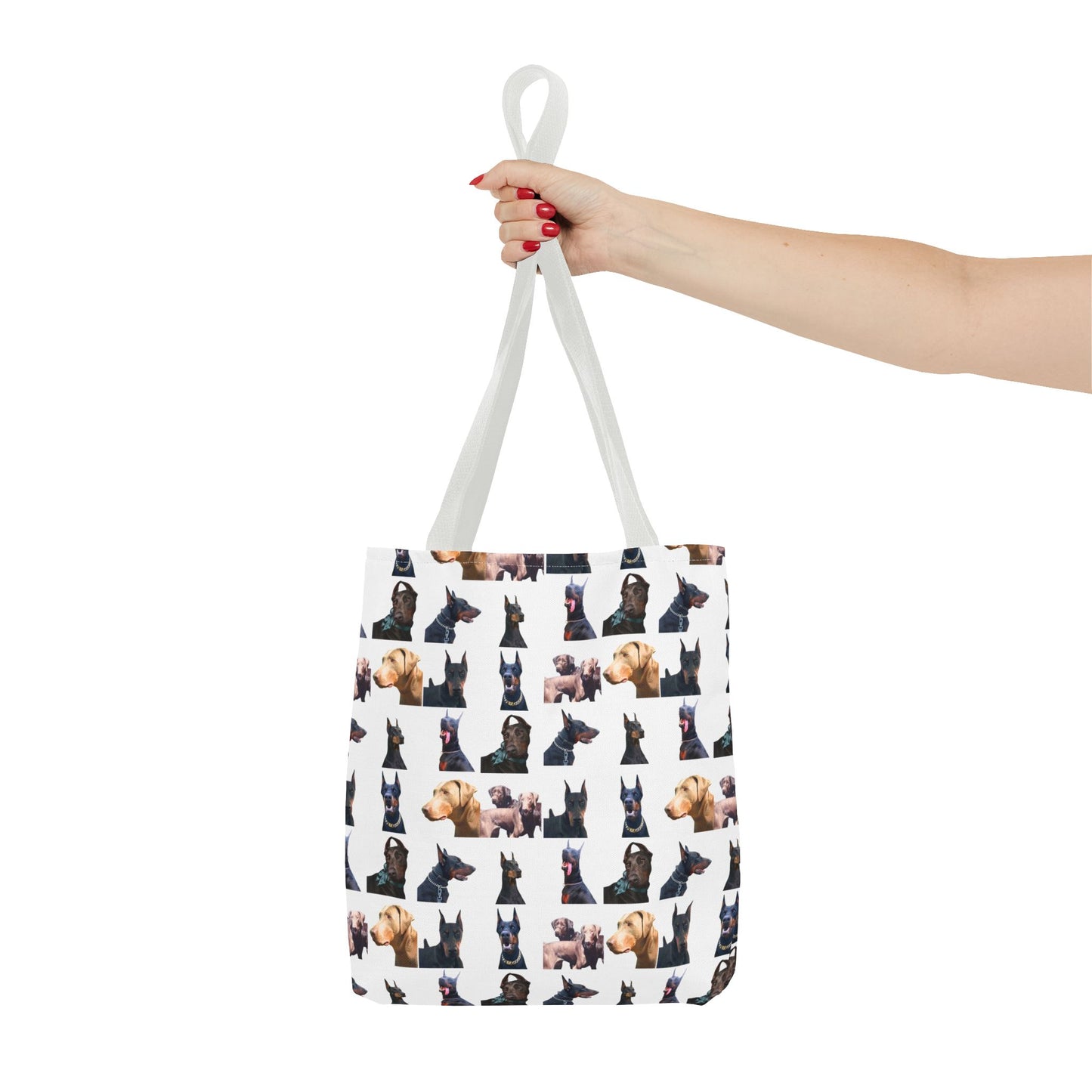Edition 8 Doberman Model Pattern White Tote Bag
