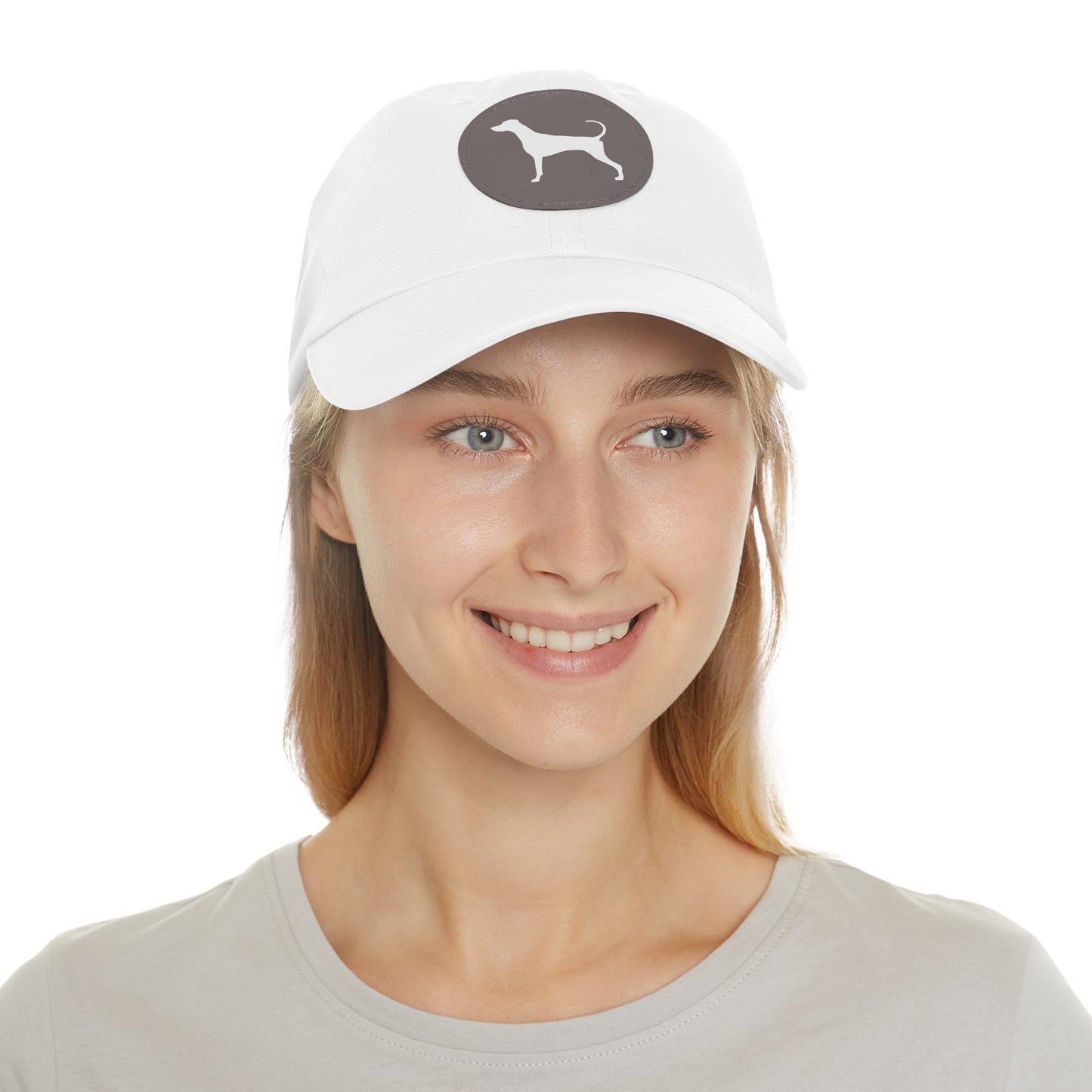 N 7 Dad Hat with Leather Patch (Round)