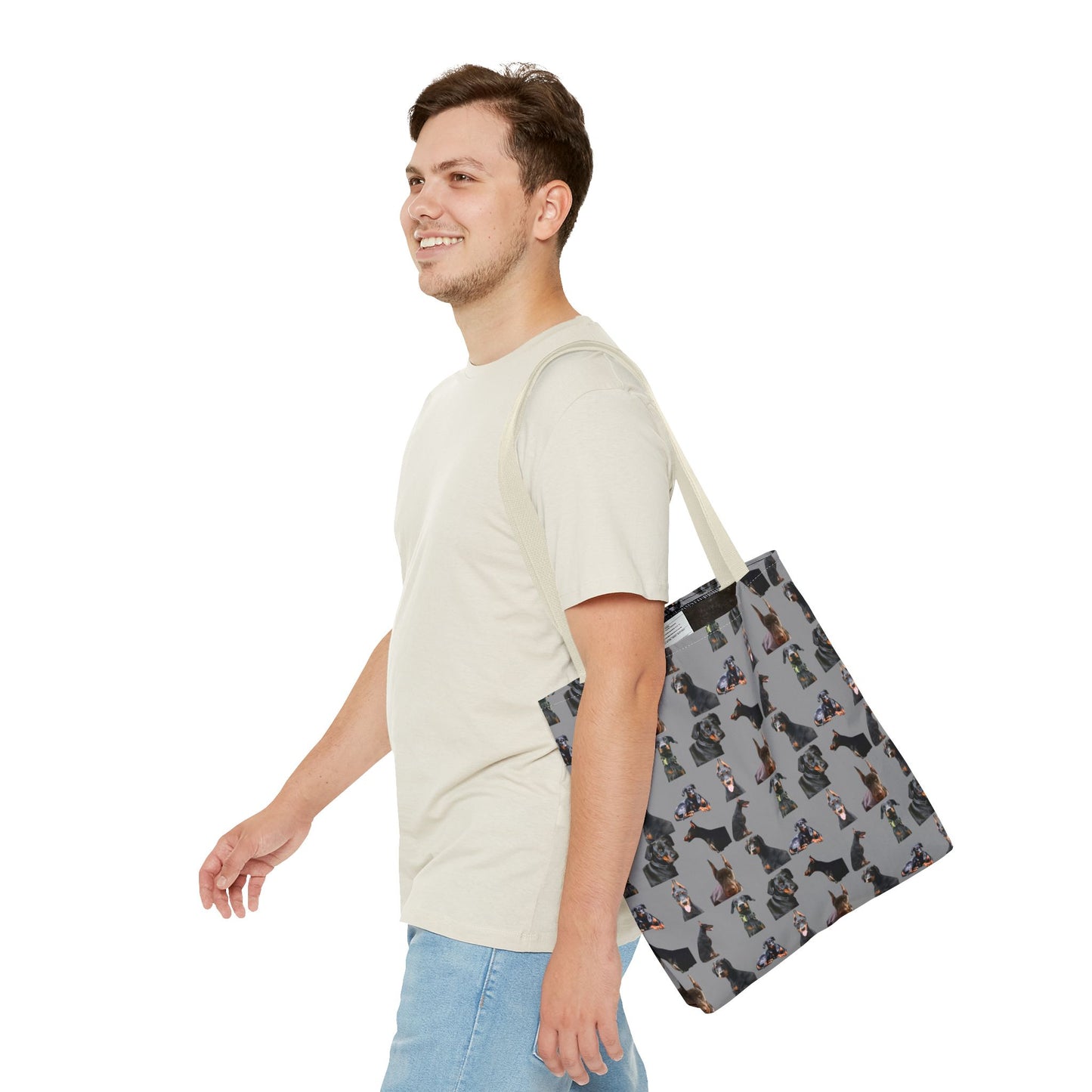 Edition 6 Doberman Model Pattern Gray Tote Bag