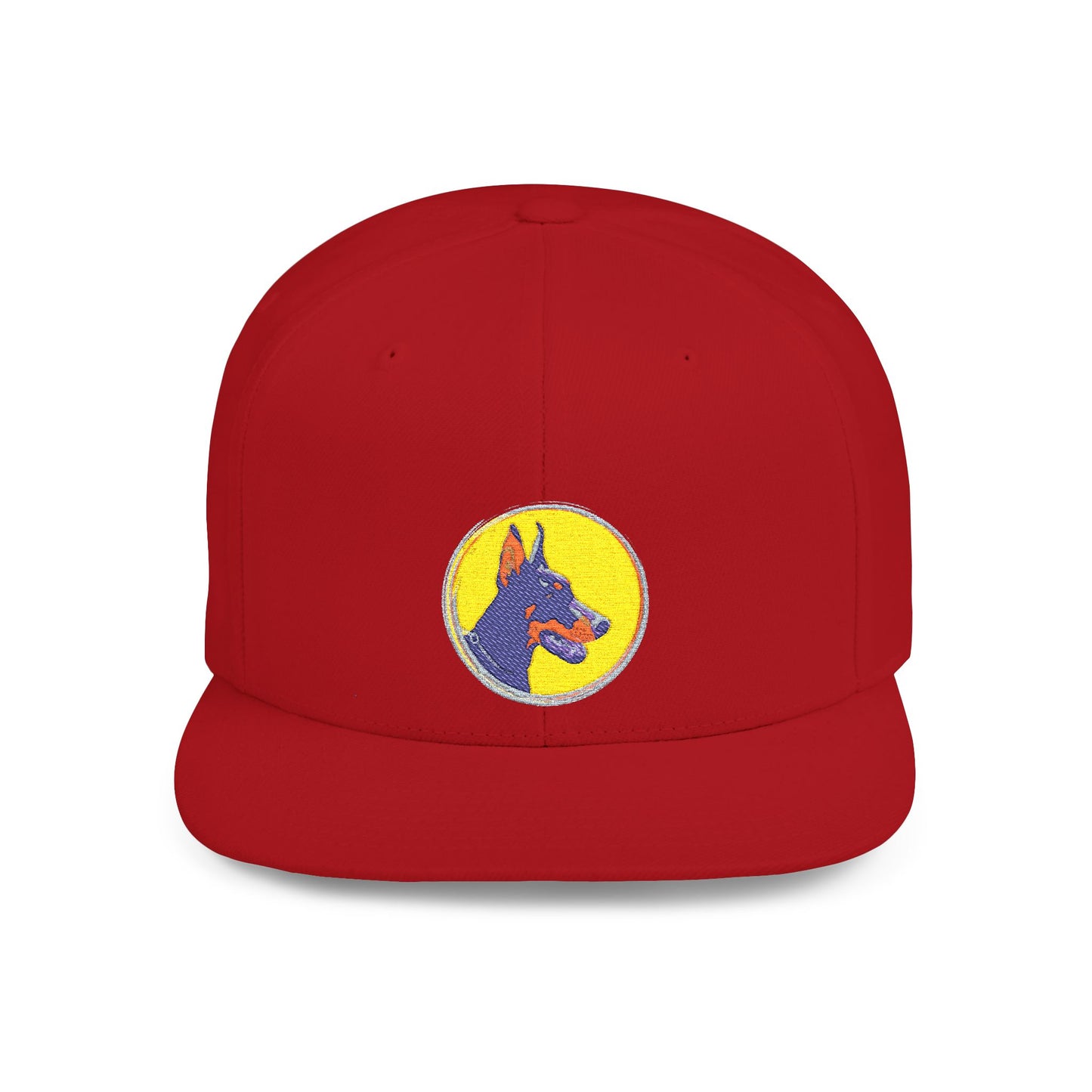 Doberman 3 Embroidered Flat Bill Snapback