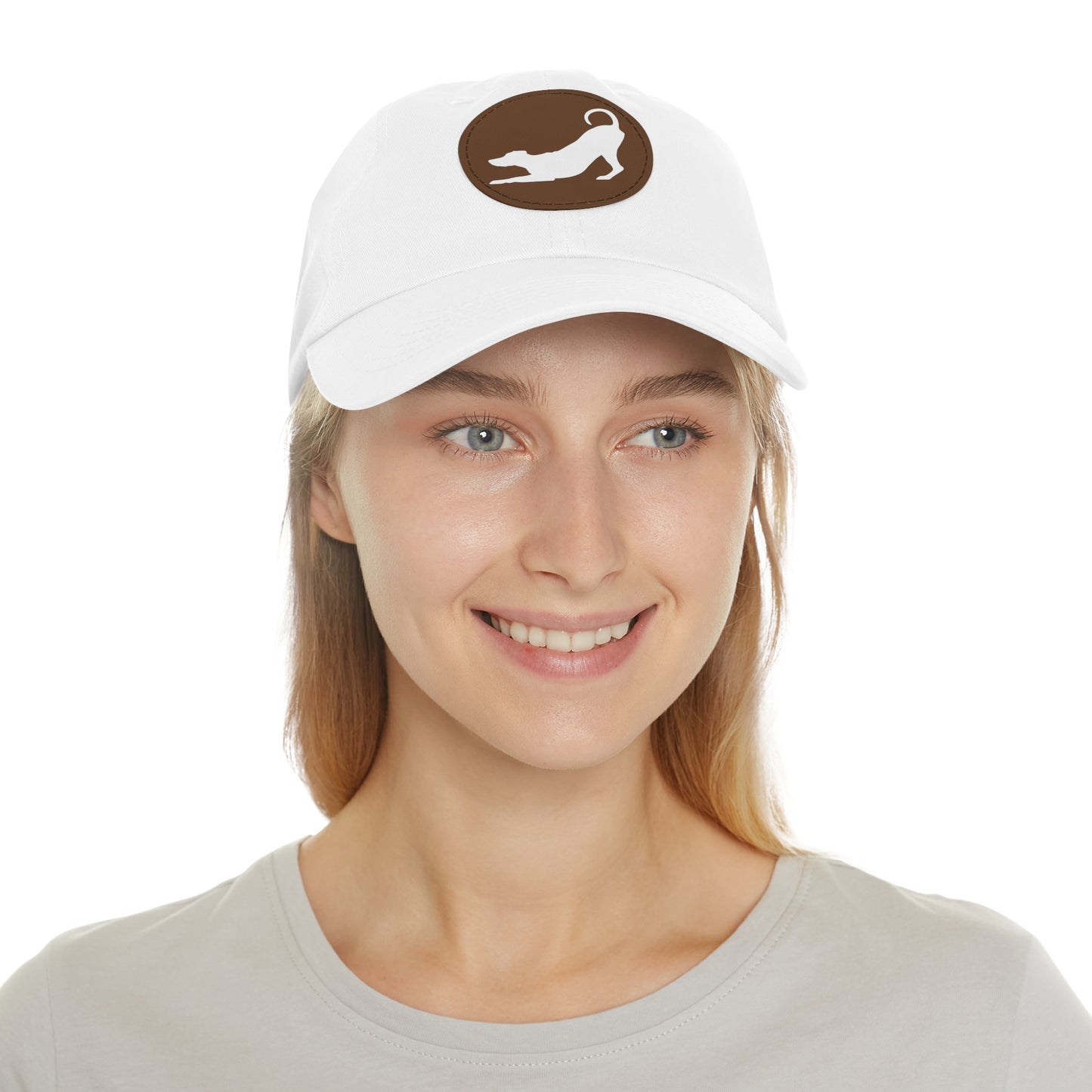 N 2 Dad Hat with Leather Patch (Round)