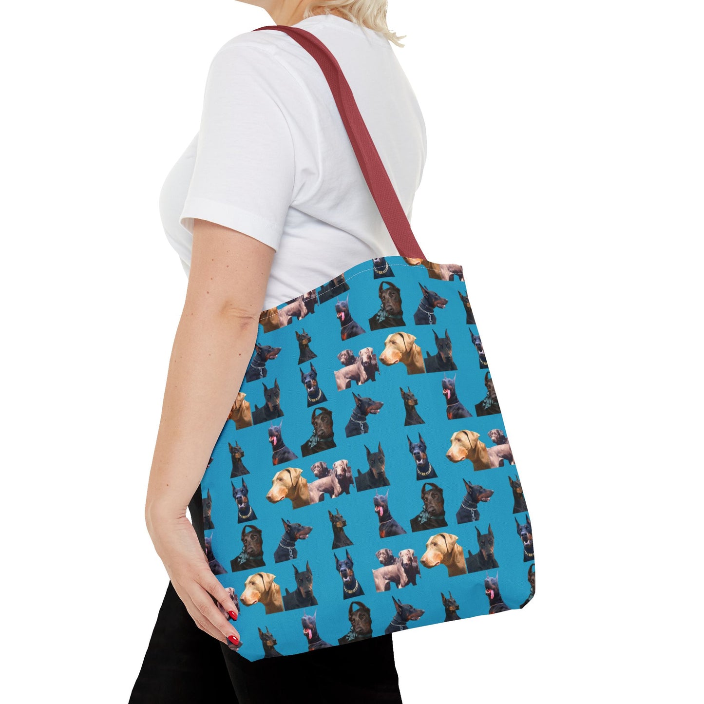 Edition 8 Doberman Model Pattern Turquoise Tote Bag