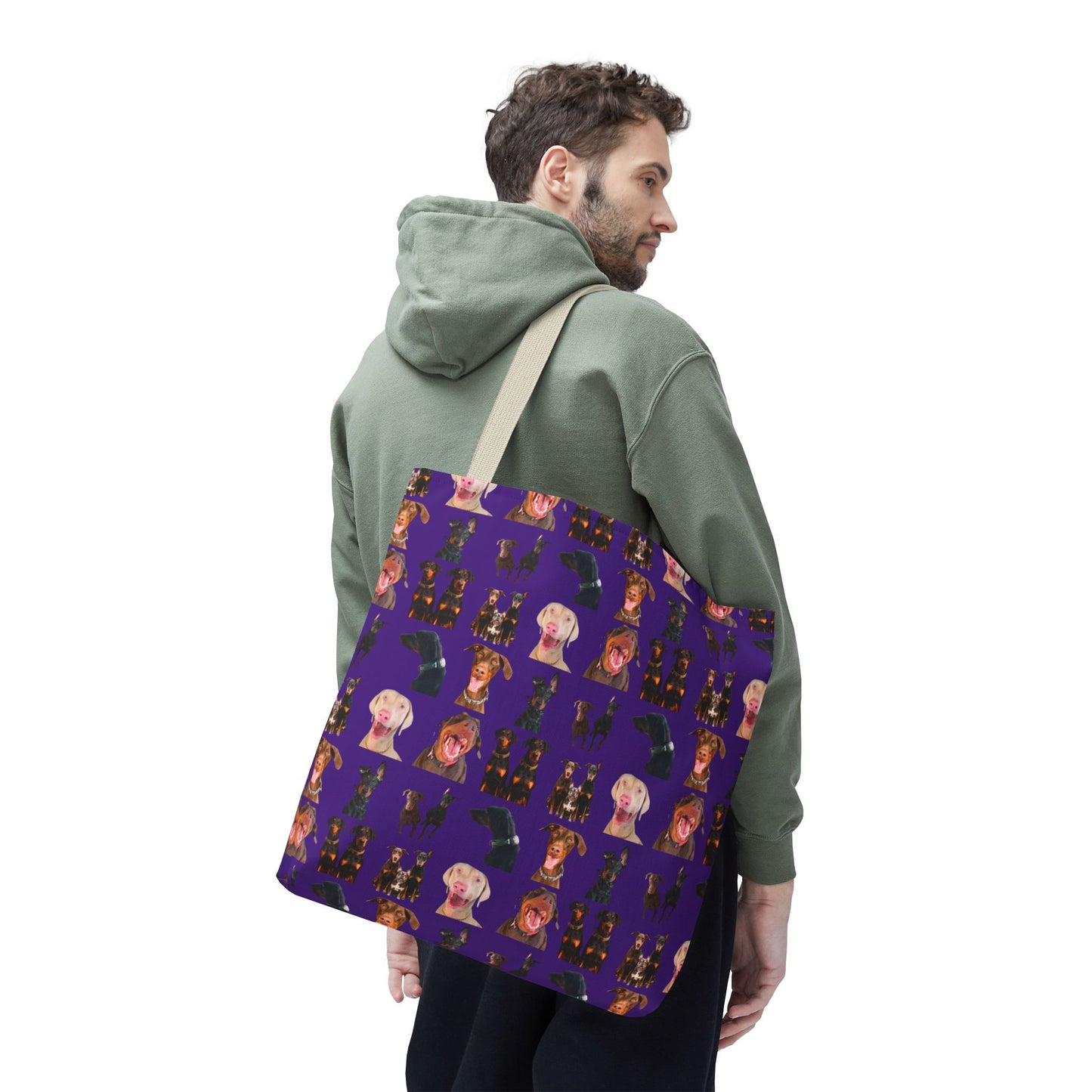 Edition 9 Doberman Model Pattern Purple Tote Bag