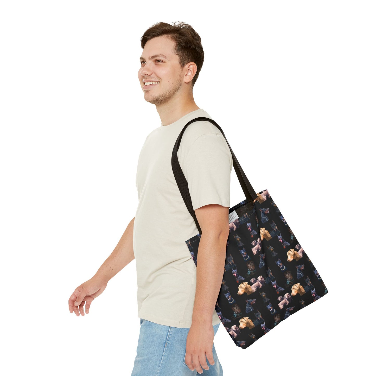 Edition 8 Doberman Model Pattern Black Tote Bag