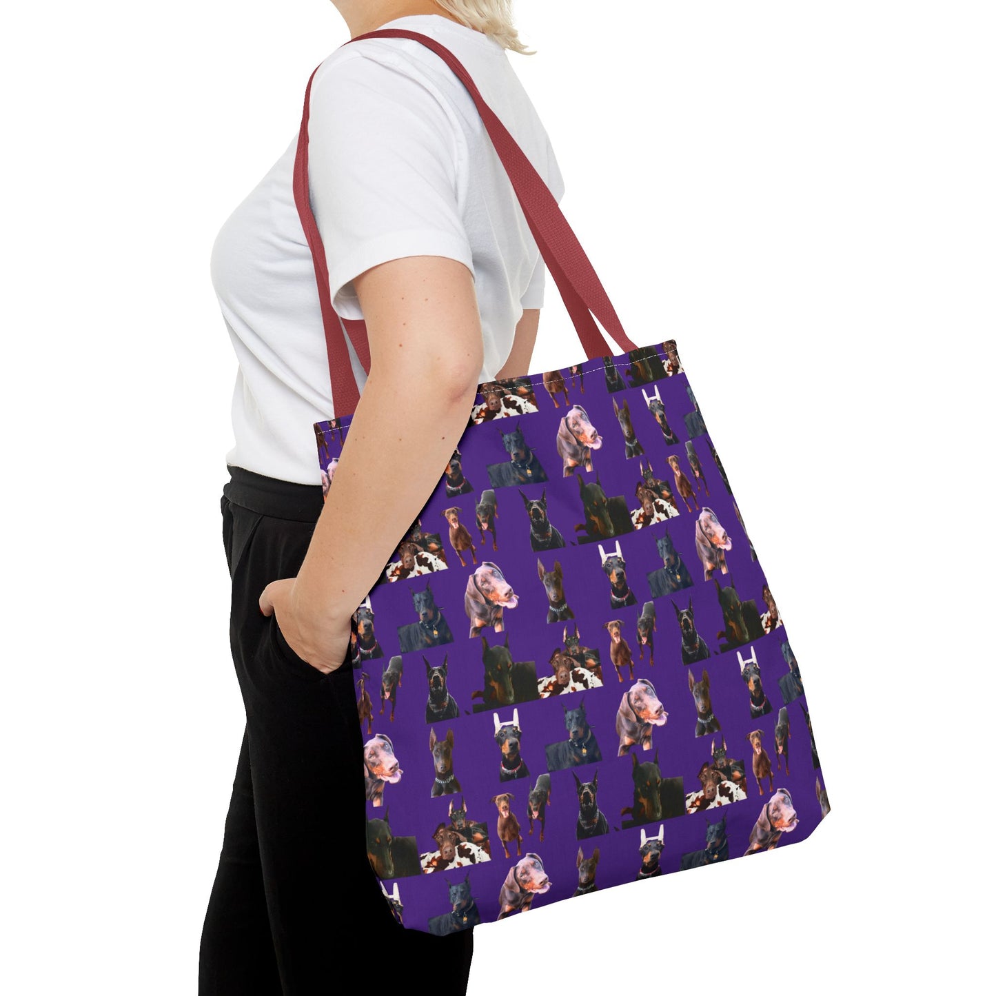 Edition 10 Doberman Model Pattern Purple Tote Bag