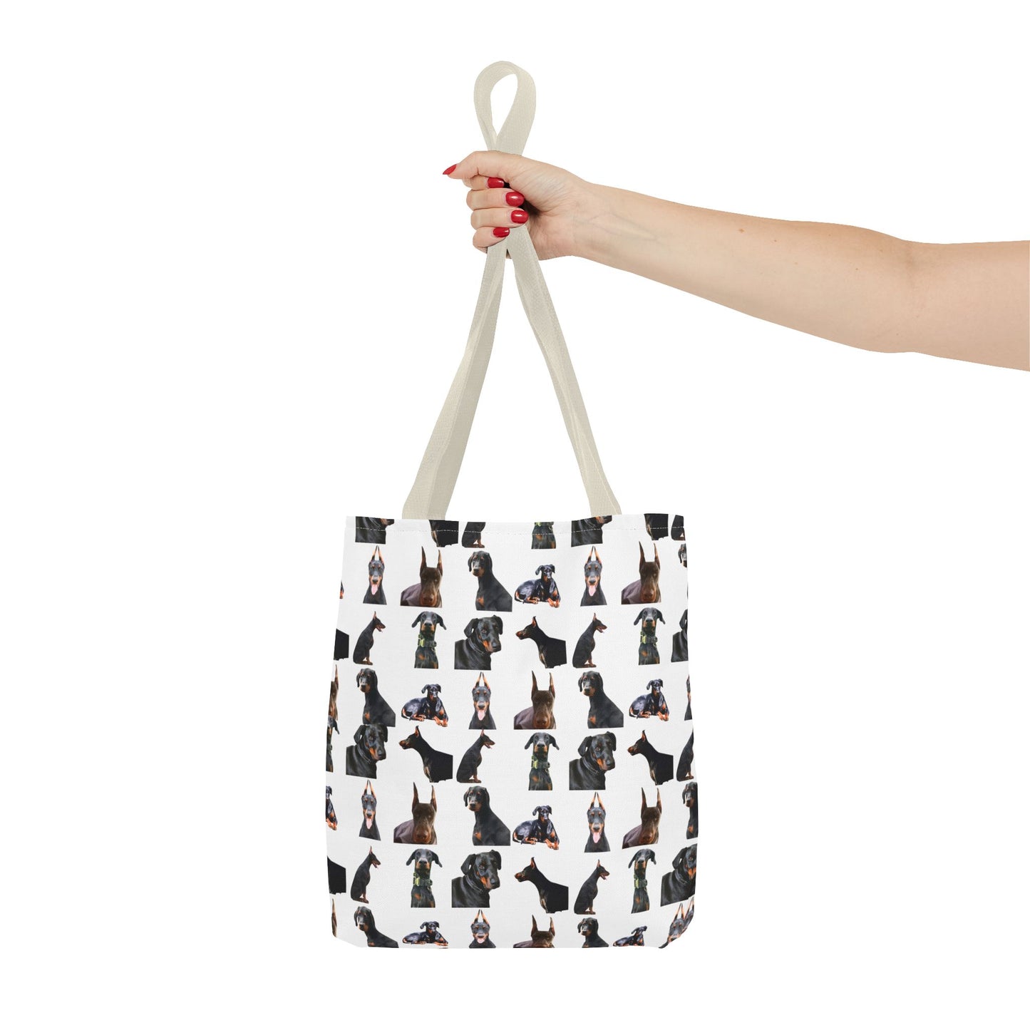 Edition 6 Doberman Model Pattern White Tote Bag