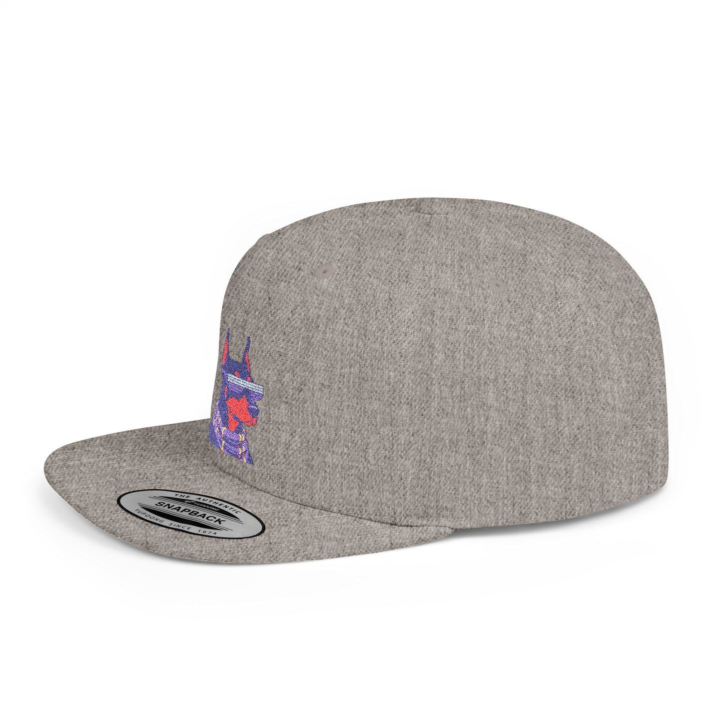 Doberman 2 Embroidered Flat Bill Snapback