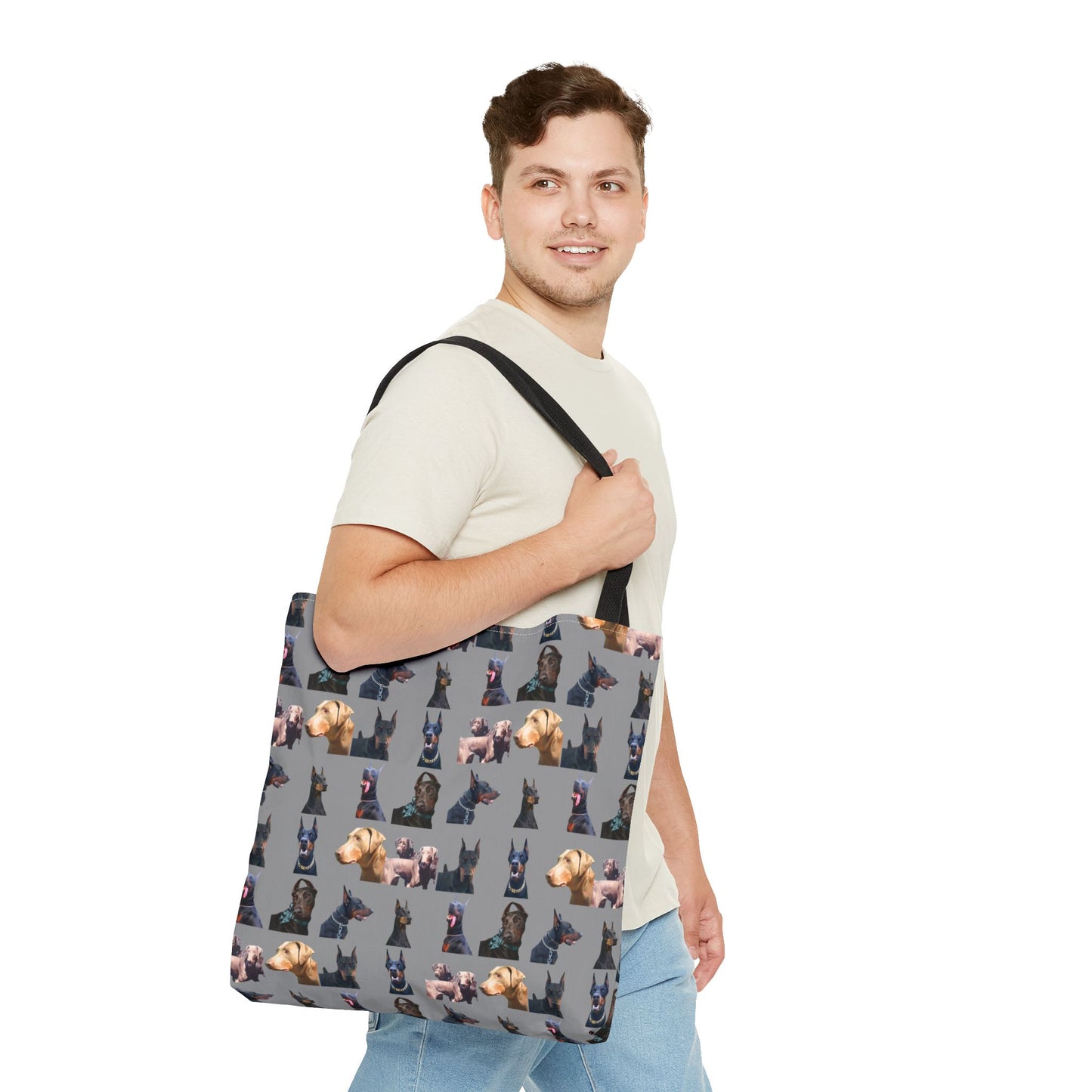 Edition 8 Doberman Model Pattern Gray Tote Bag