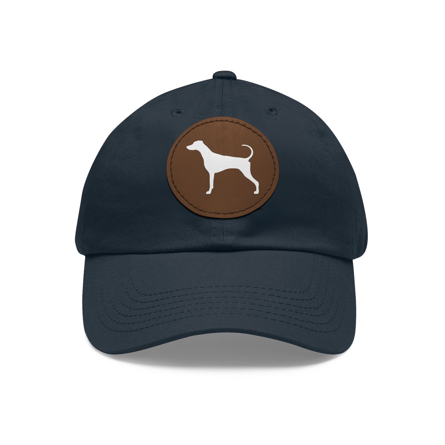 N 7 Dad Hat with Leather Patch (Round)