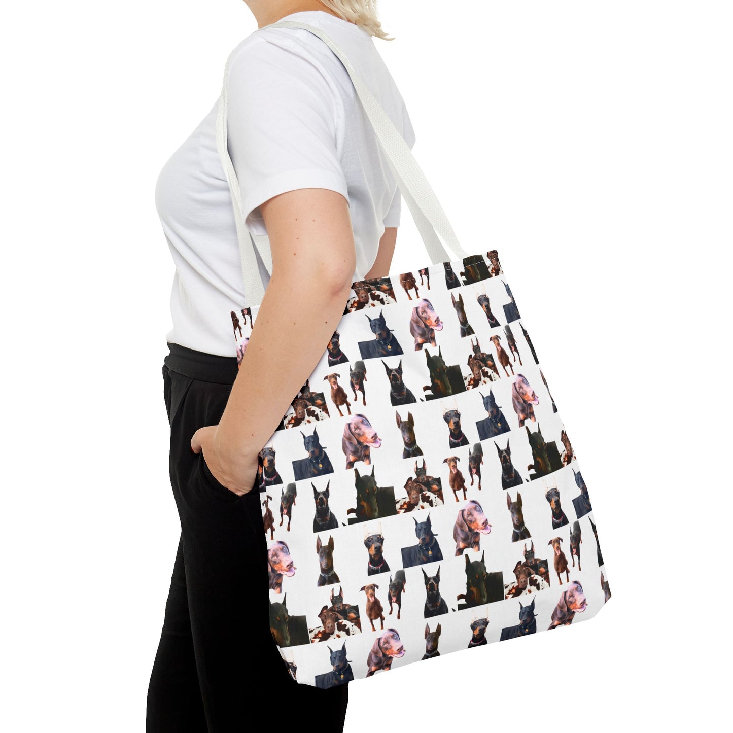Edition 10 Doberman Model Pattern White Tote Bag
