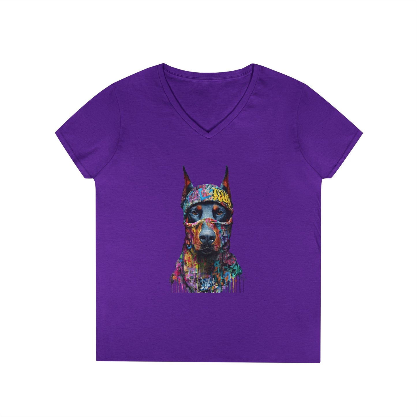 Doberman 5 V-Neck Tee Shirt for Women