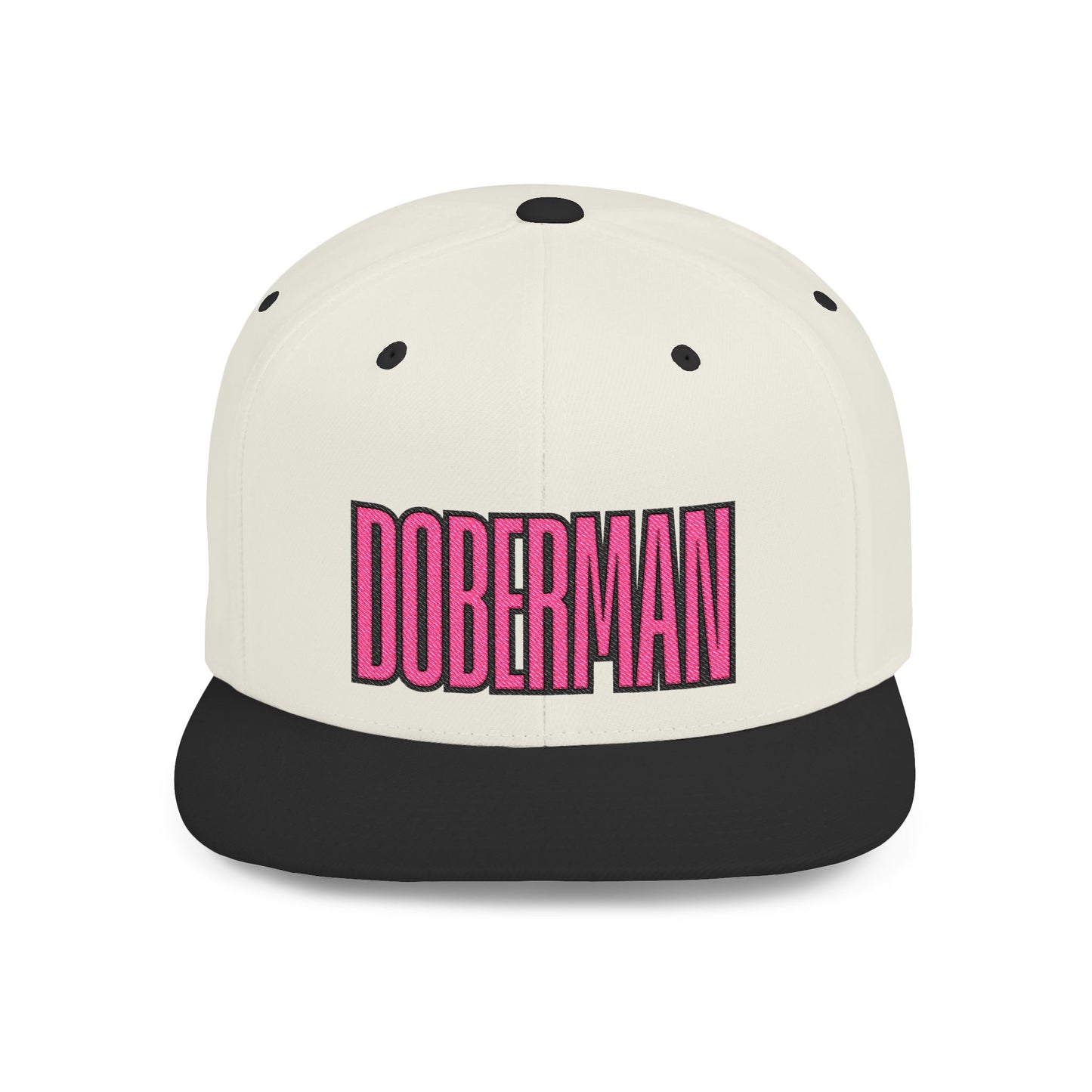 Doberman 6 Embroidered Flat Bill Snapback