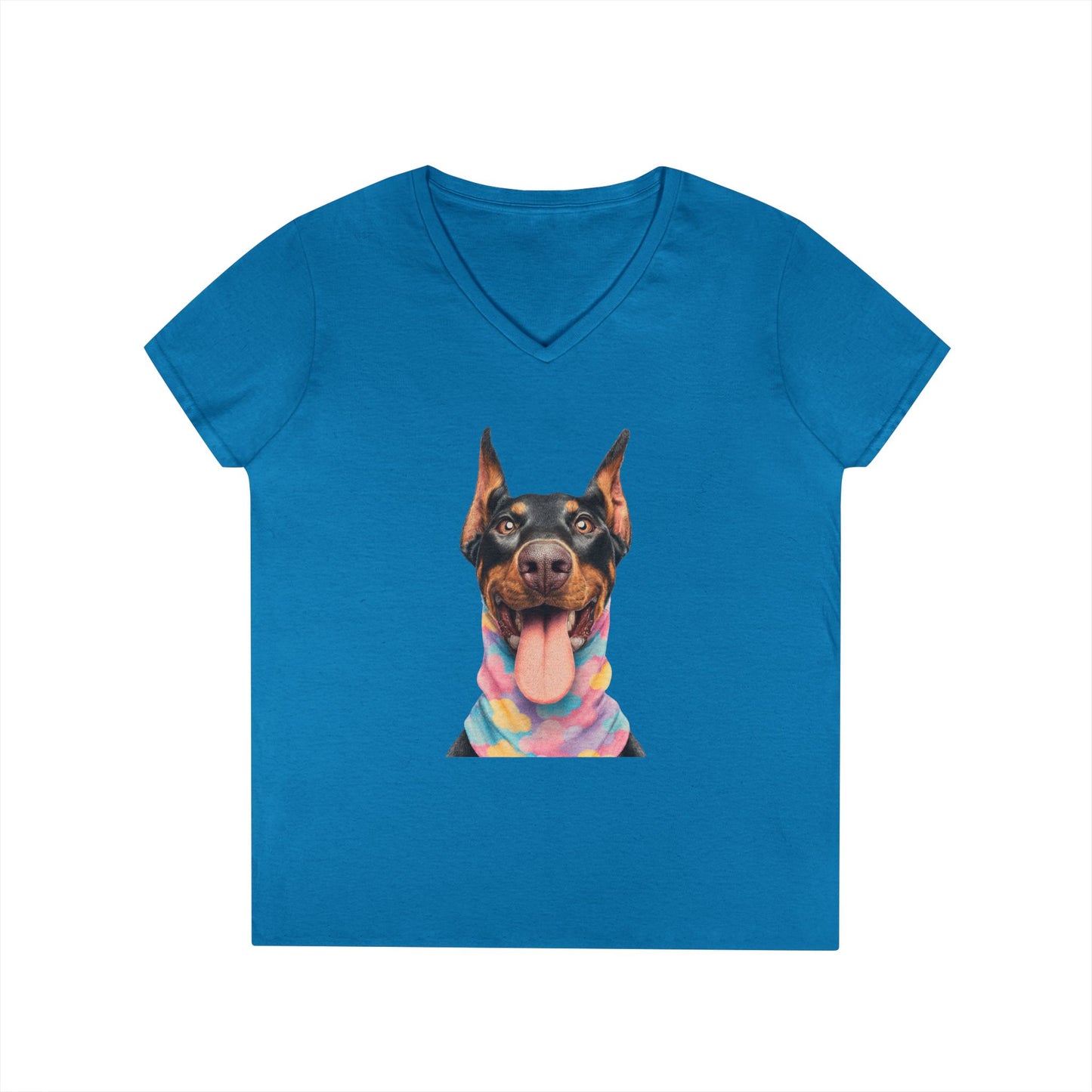 Doberman 1 V-Neck Tee Shirt for Women