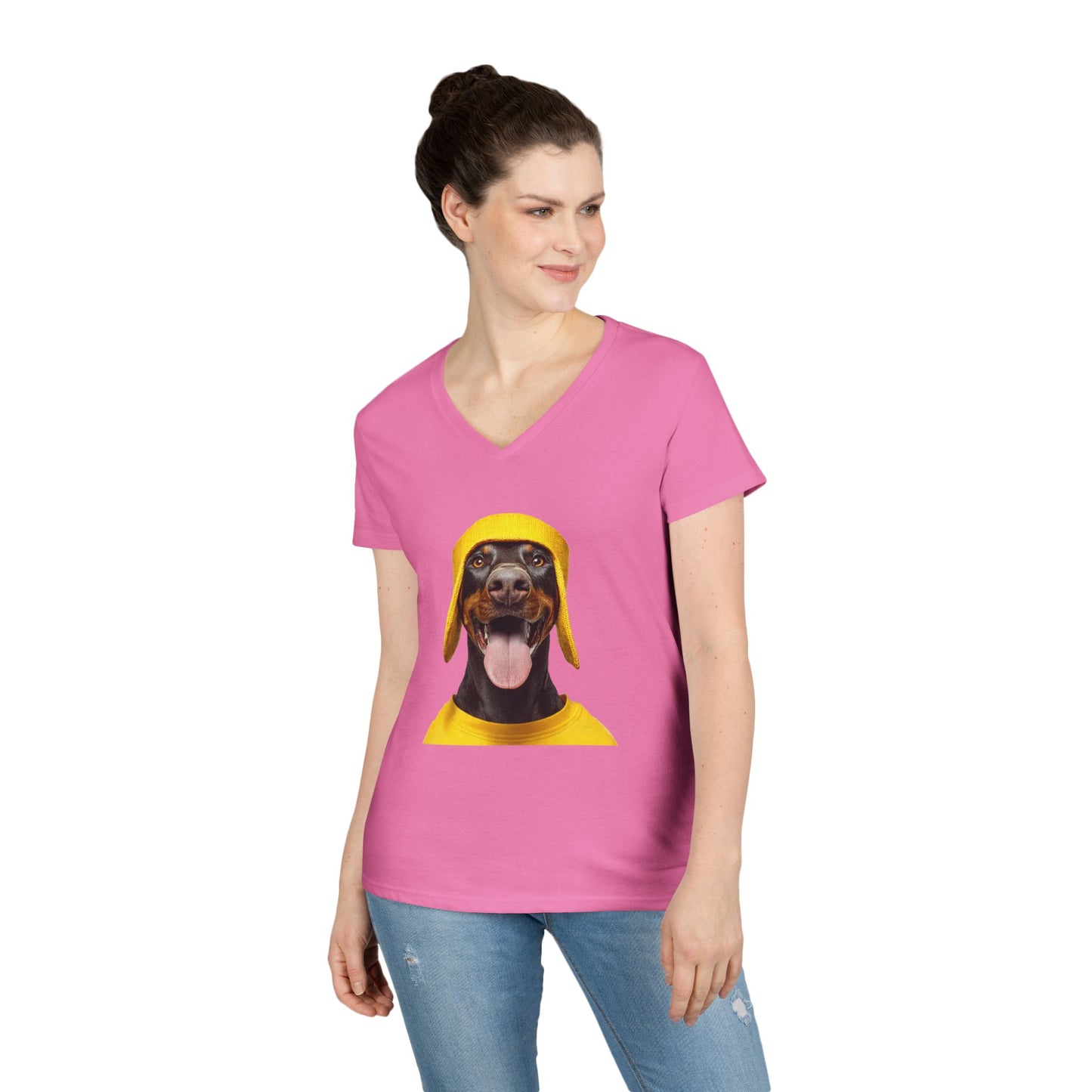 Doberman 3 V-Neck Tee Shirt for Women