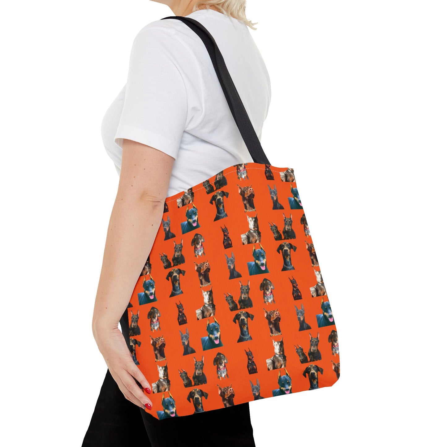 Edition 4 Doberman Model Pattern Orange Tote Bag