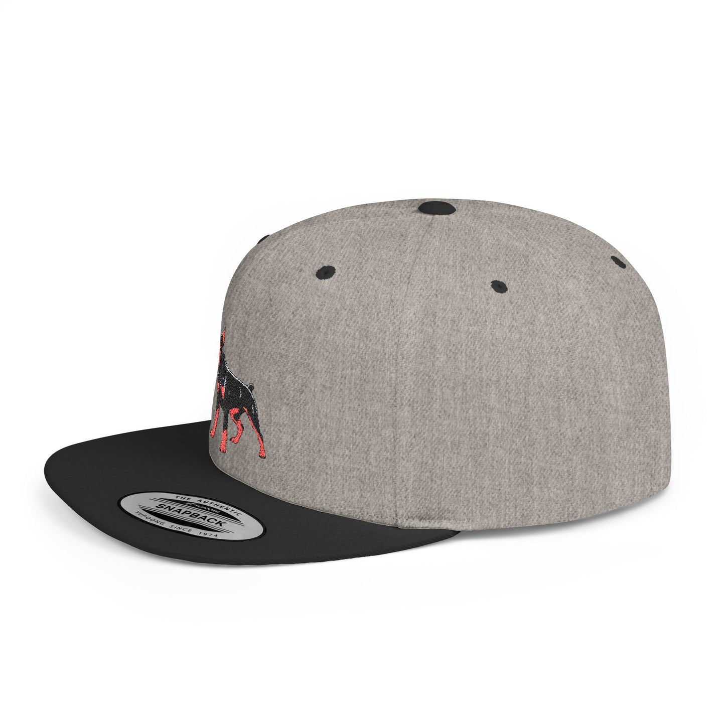 Doberman 1 Embroidered Flat Bill Snapback