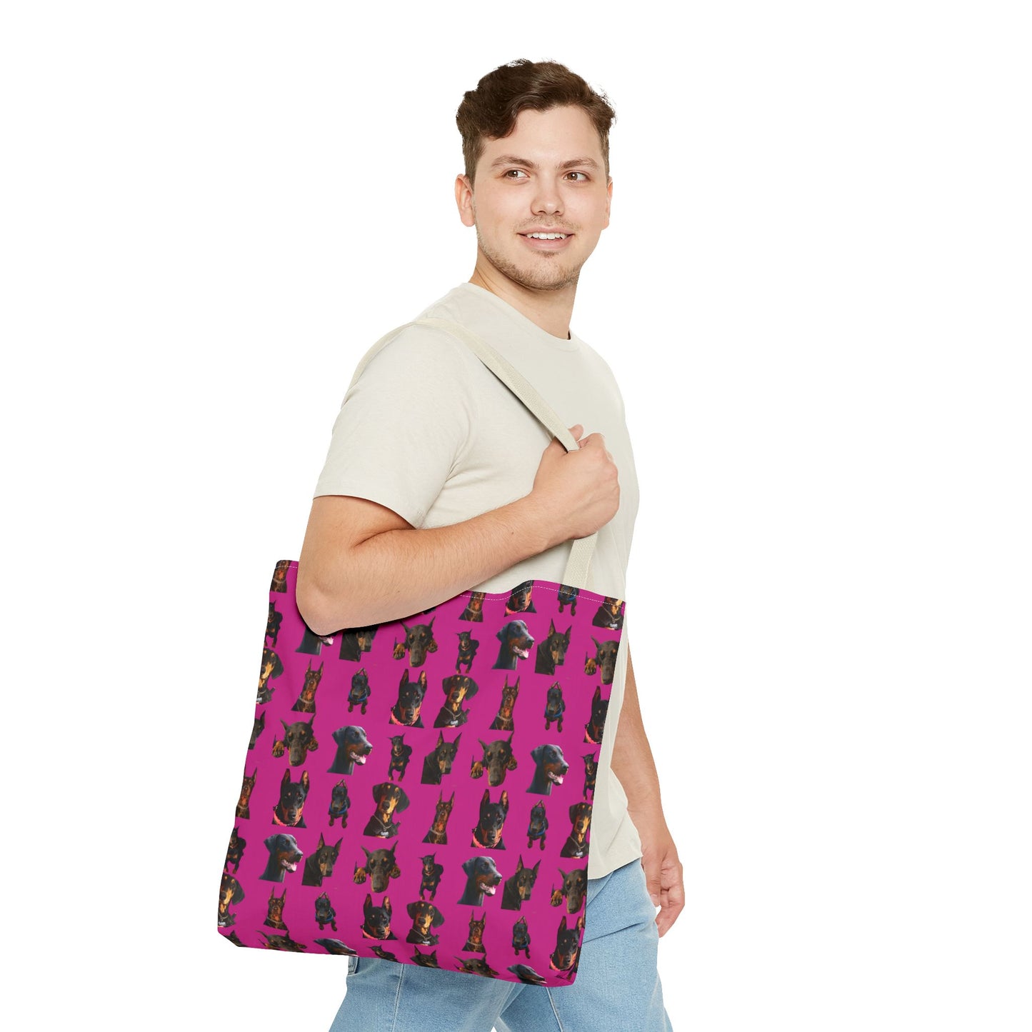 Edition 2 Doberman Model Pattern Miami Pink Tote Bag