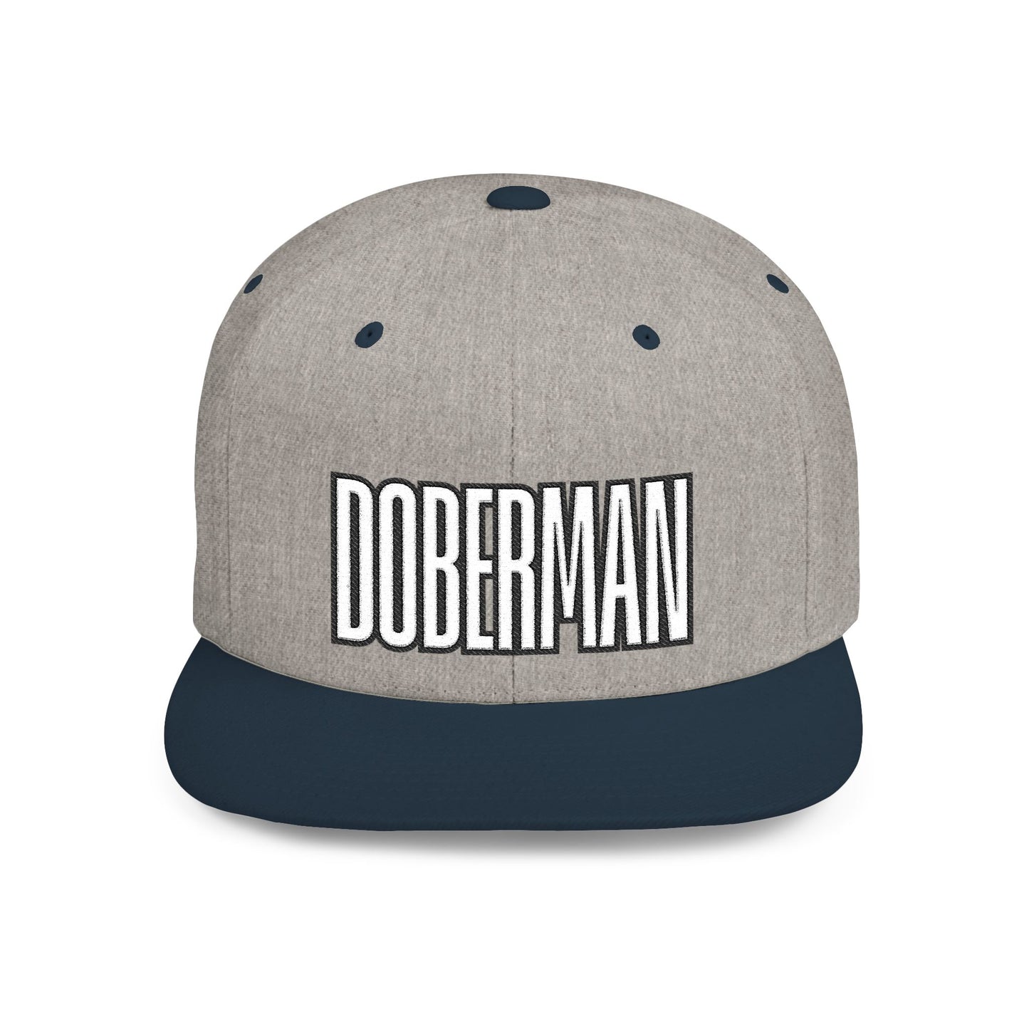 Doberman 4 Embroidered Flat Bill Snapback