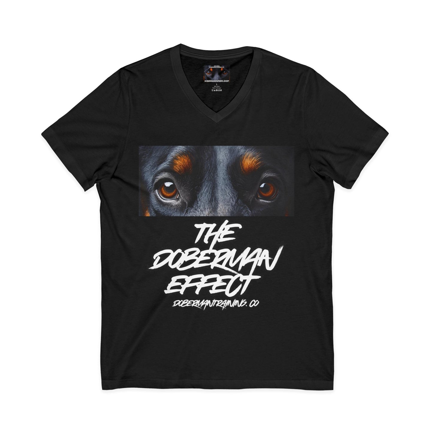 Doberman Effect 2 Private Label Unisex Jersey Short Sleeve V-Neck Tee