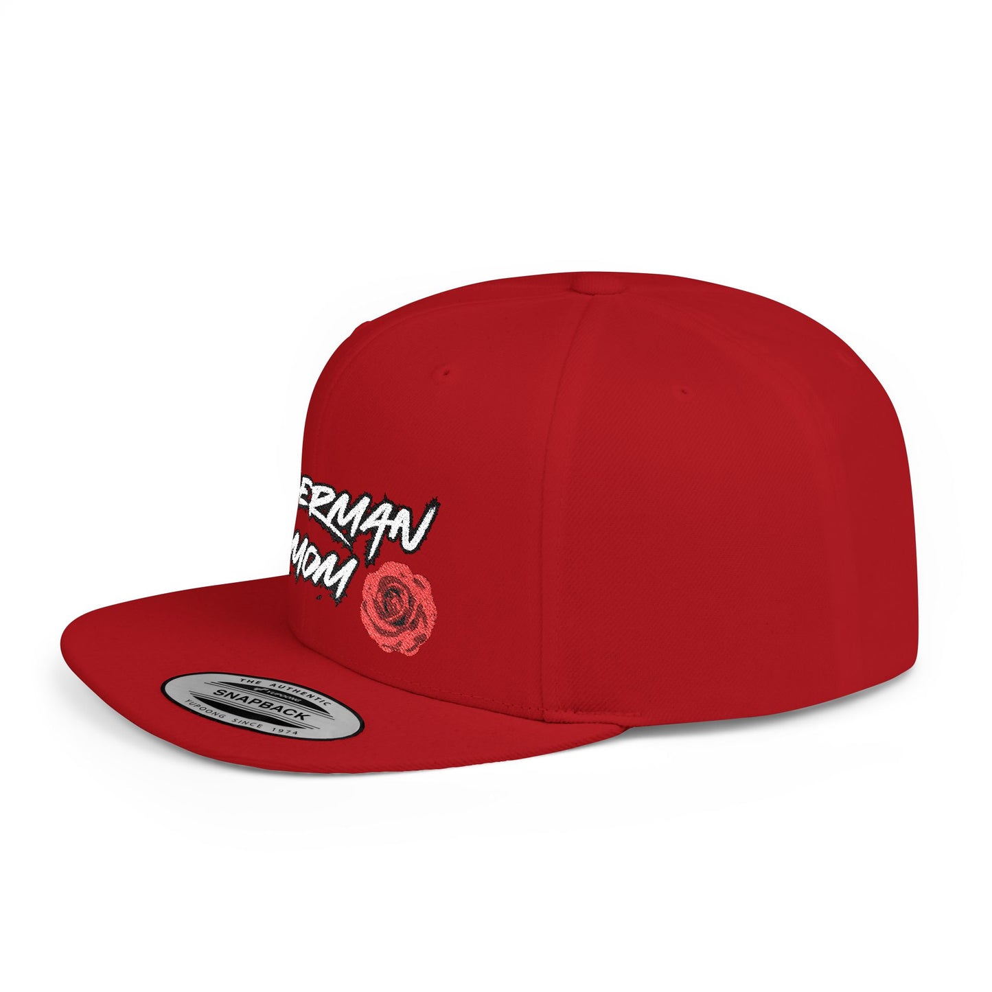 Mom 1 Embroidered Flat Bill Snapback