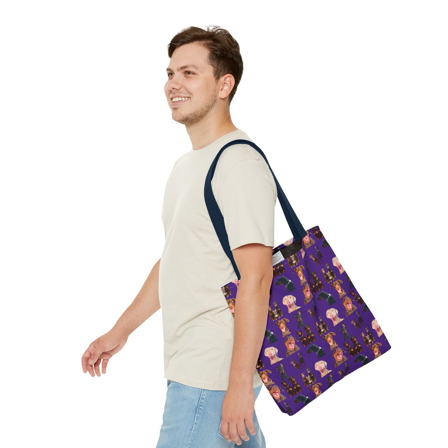 Edition 9 Doberman Model Pattern Purple Tote Bag