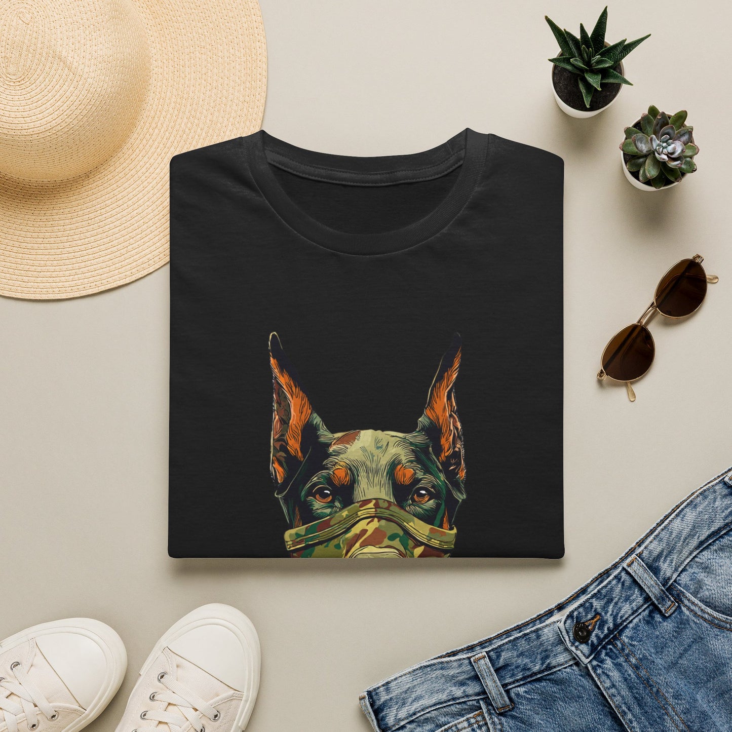 Doberman 4 Portrait T‑Shirt