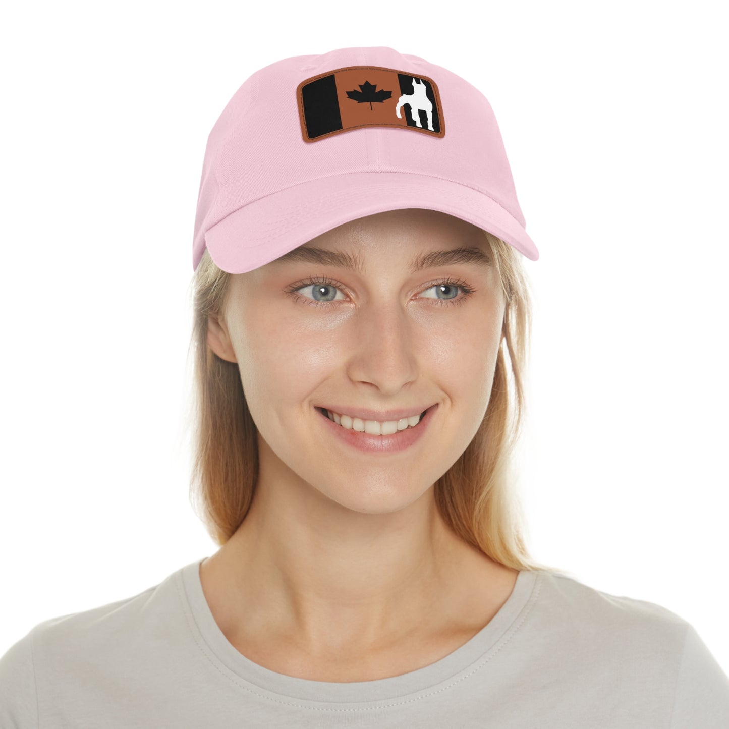 Doberman Protect Canada 1 Dad Hat with Leather Patch (Rectangle)