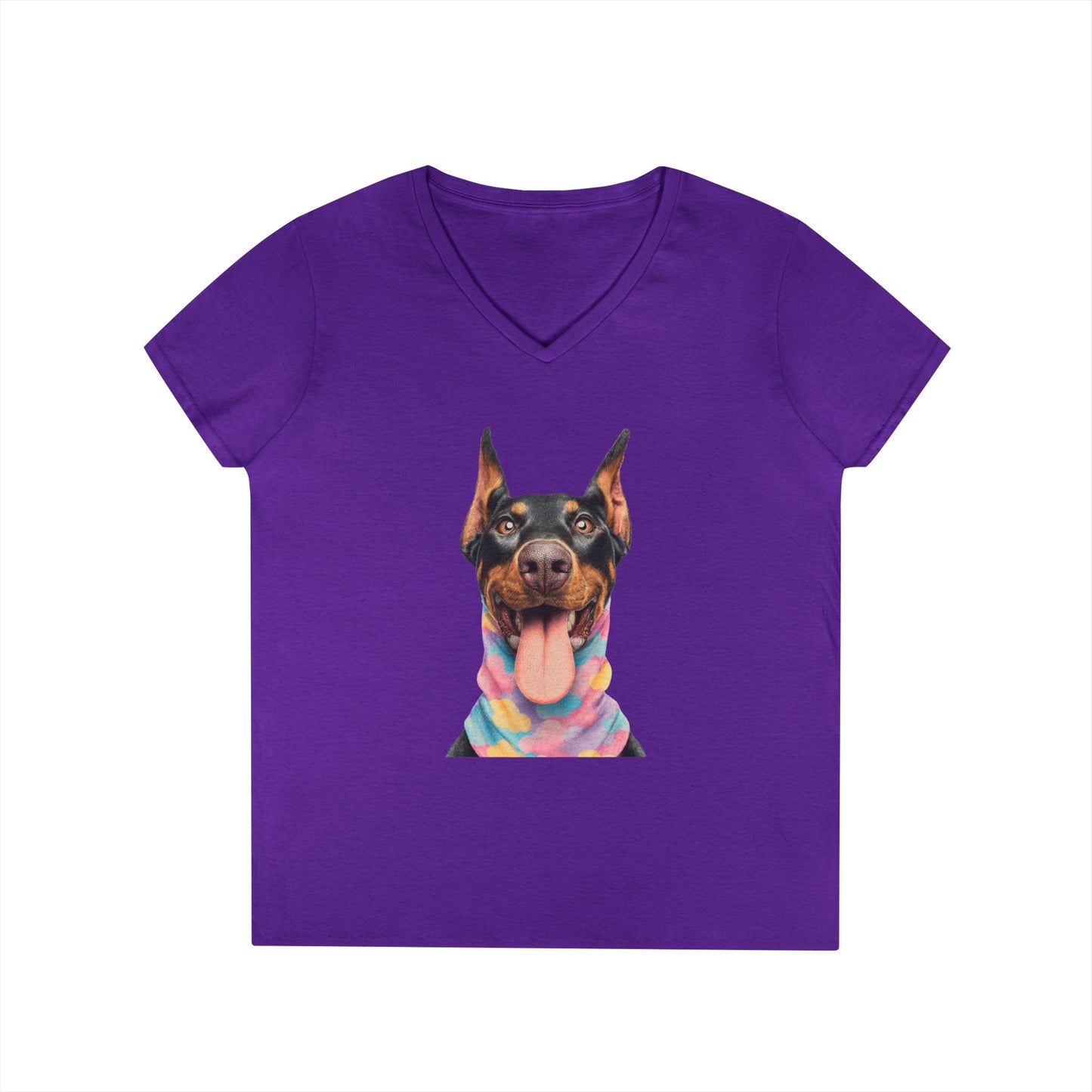 Doberman 1 V-Neck Tee Shirt for Women
