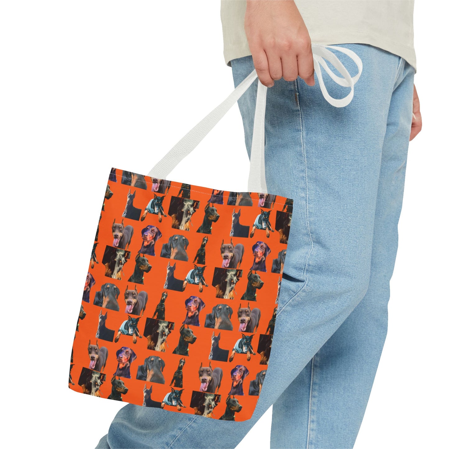 Edition 3 Doberman Model Pattern Orange Tote Bag