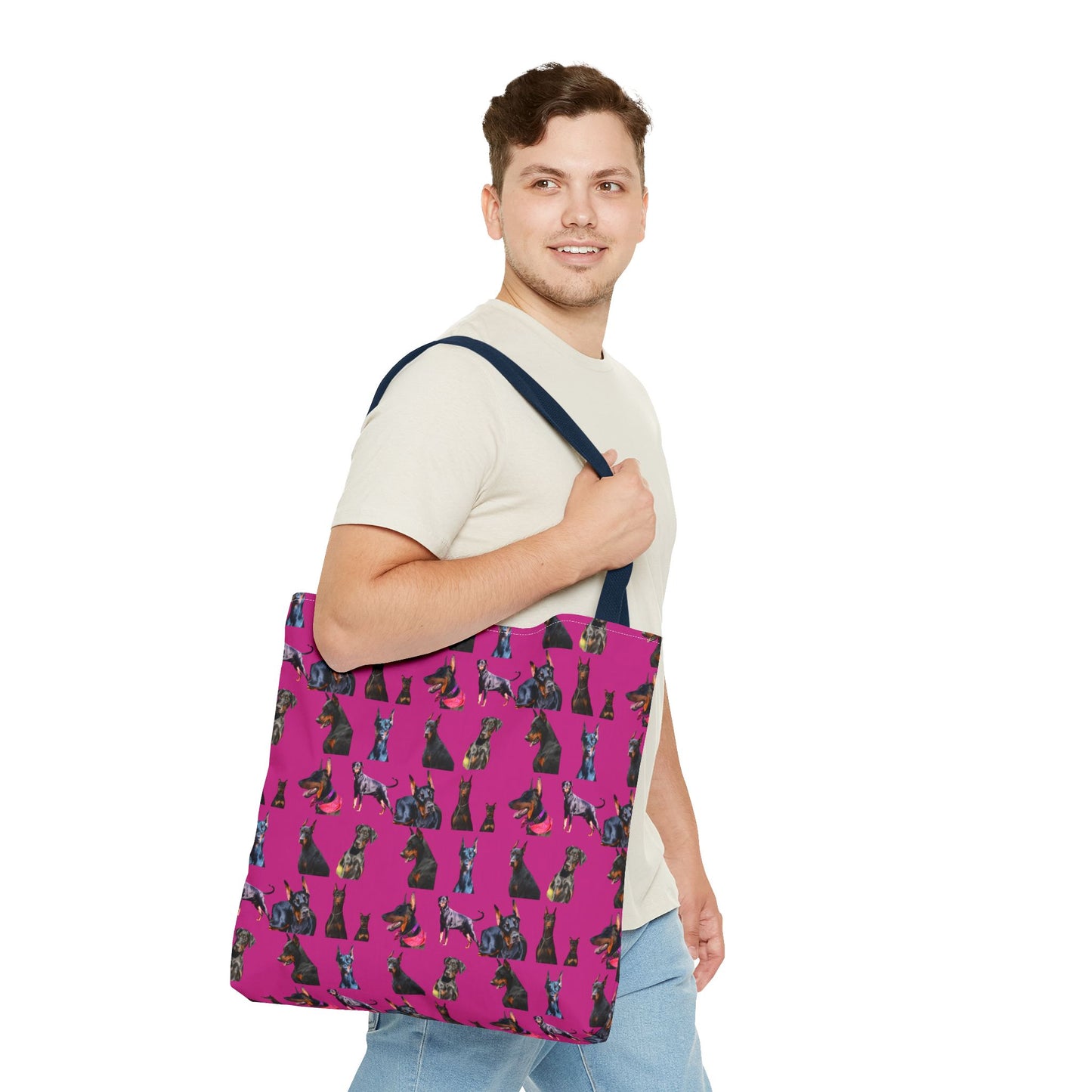 Edition 7 Doberman Model Pattern Pink Tote Bag