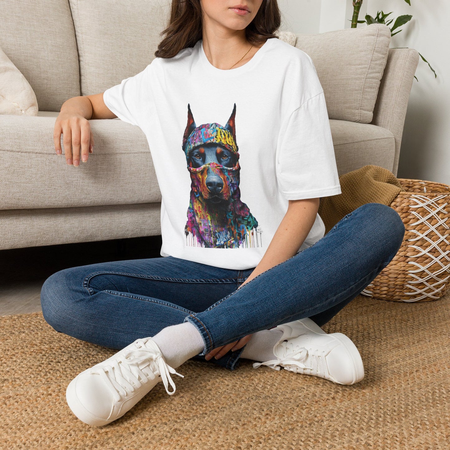 Doberman 5 Portrait T‑Shirt