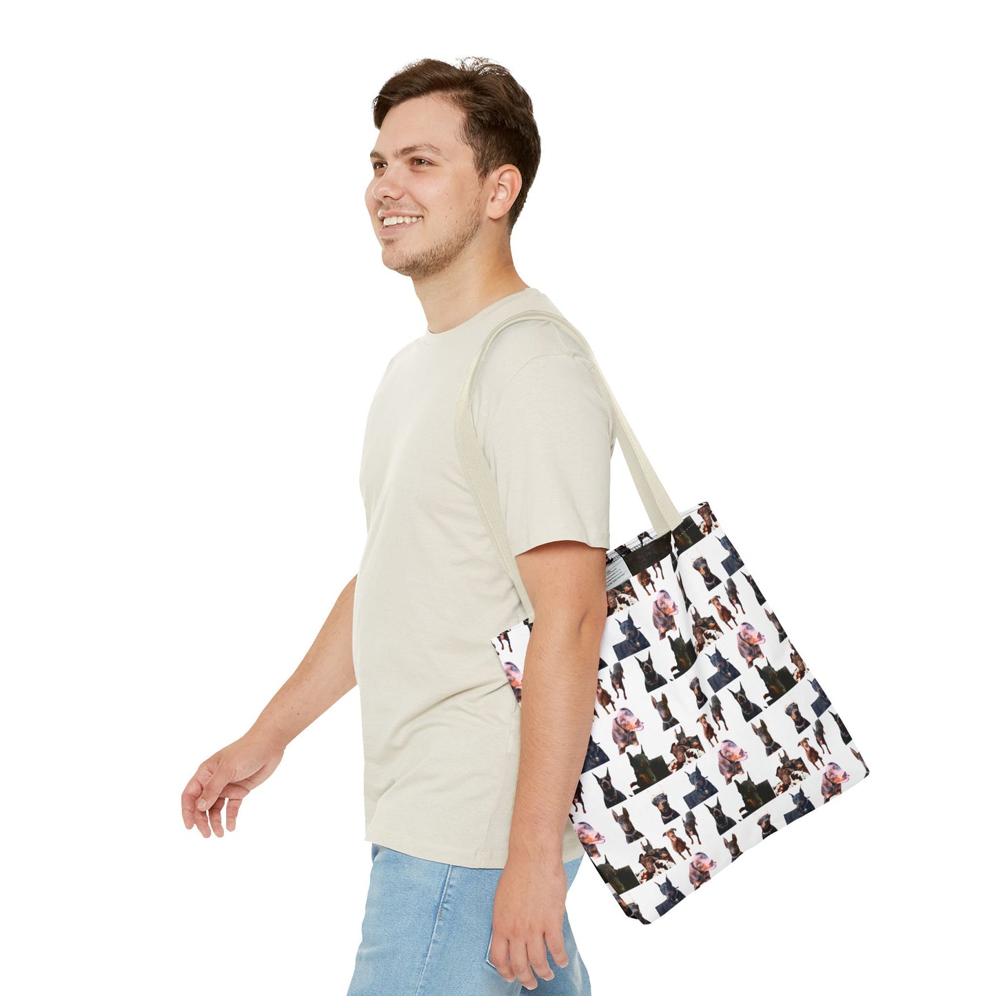 Edition 10 Doberman Model Pattern White Tote Bag