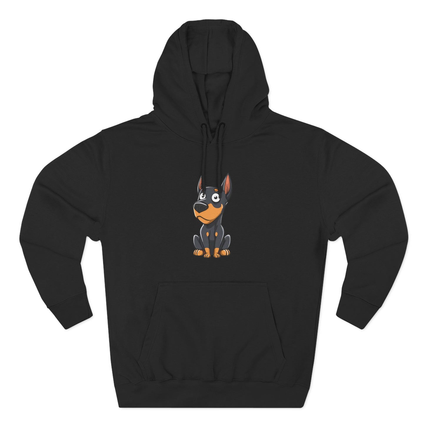 Doberman Cartoon 2 Three-Panel Fleece Hoodie