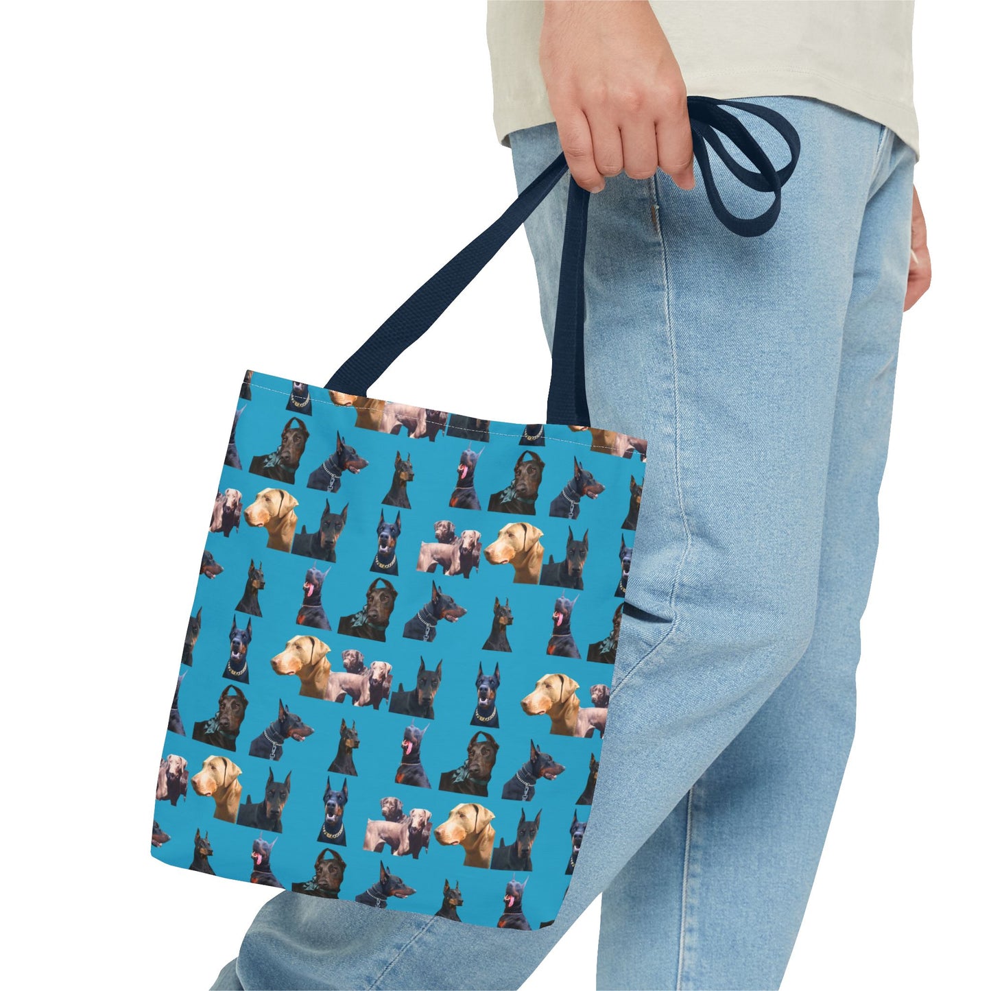 Edition 8 Doberman Model Pattern Turquoise Tote Bag