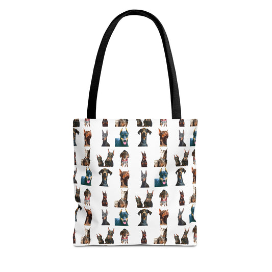 Edition 4 Doberman Model Pattern White Tote Bag