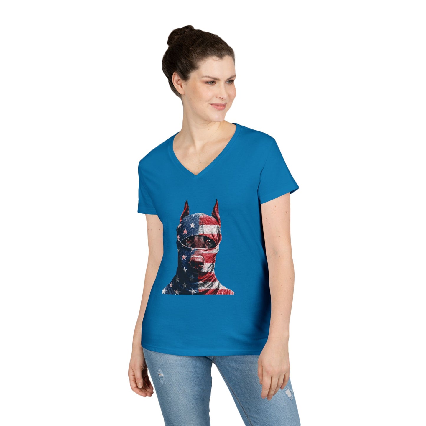 Doberman 2 V-Neck Tee Shirt for Women