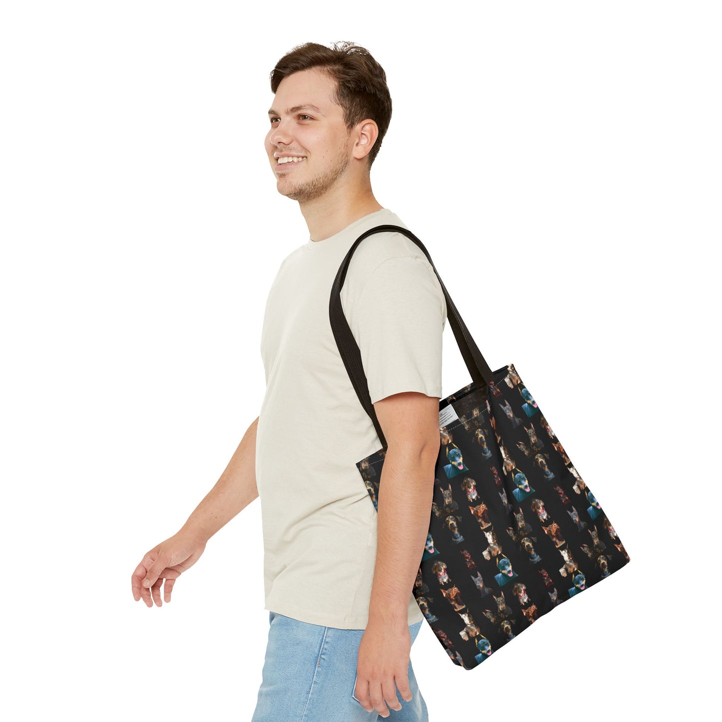 Edition 4 Doberman Model Pattern Black Tote Bag