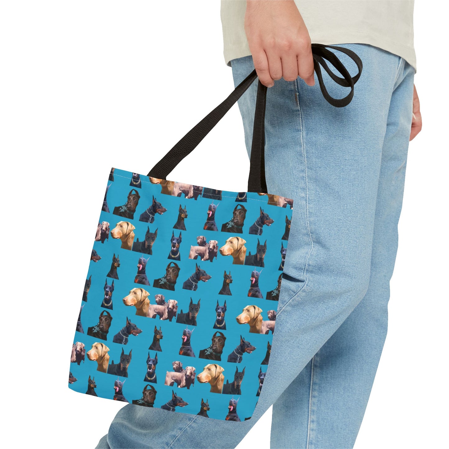 Edition 8 Doberman Model Pattern Turquoise Tote Bag