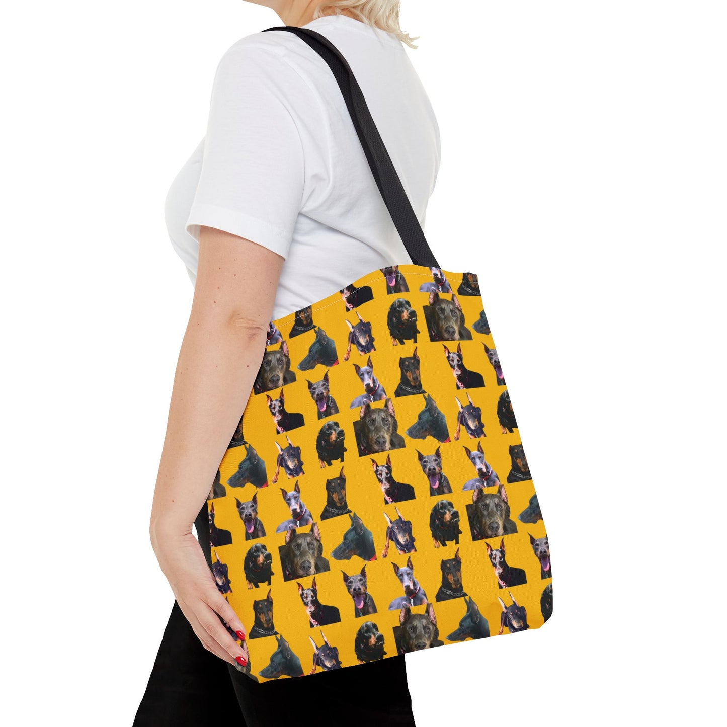 Edition 11 Doberman Model Pattern Yellow Tote Bag