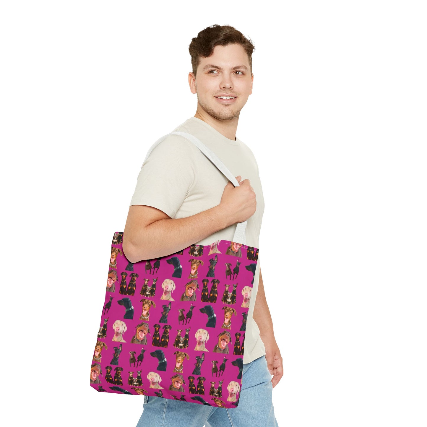 Edition 9 Doberman Model Pattern Pink Tote Bag