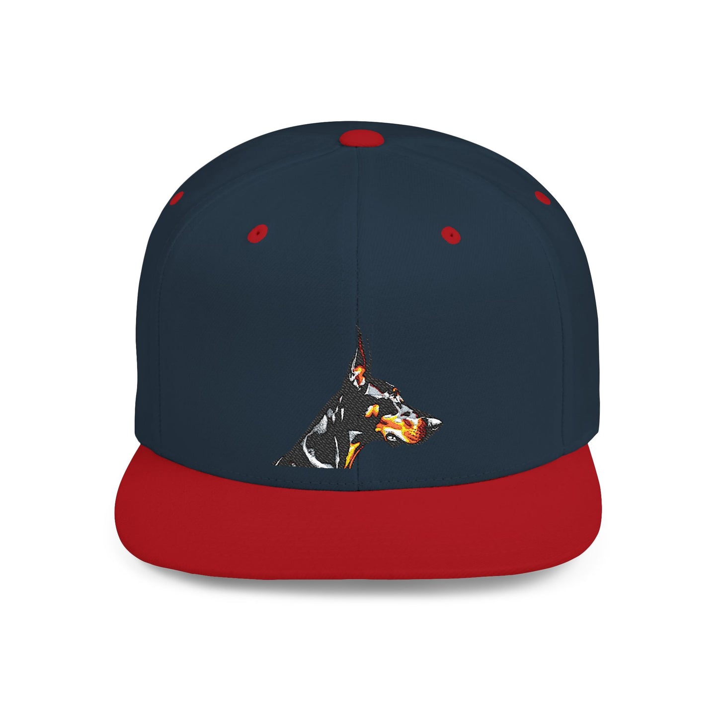 Doberman 5 Embroidered Flat Bill Snapback