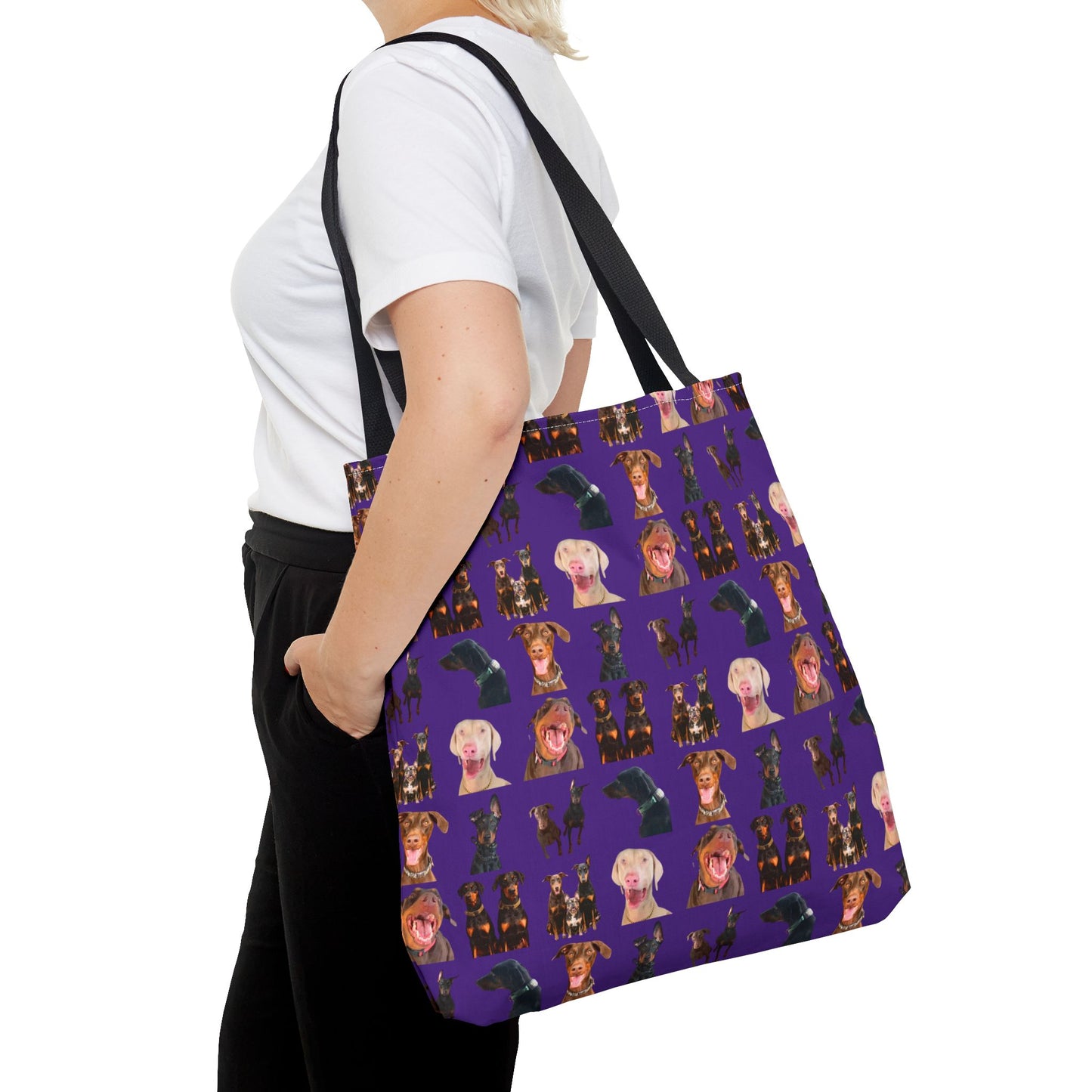 Edition 9 Doberman Model Pattern Purple Tote Bag