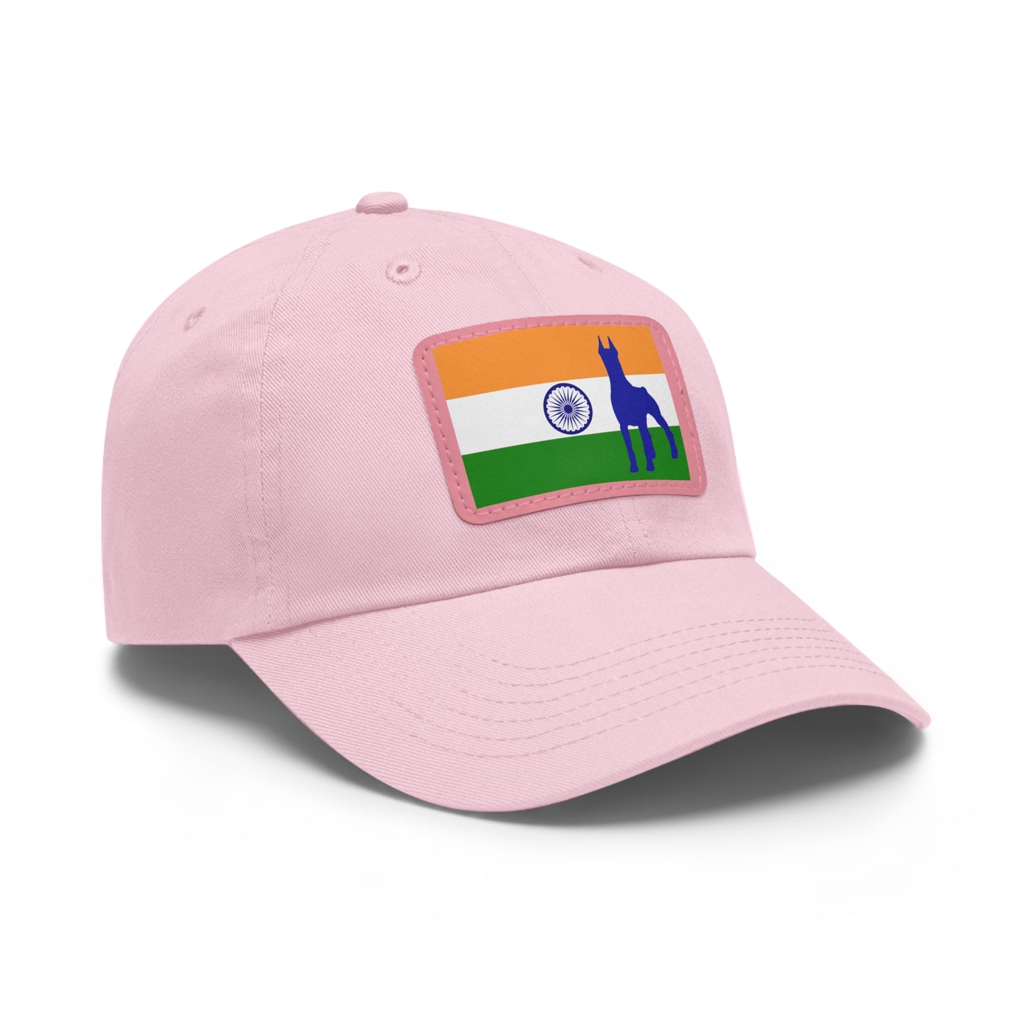Doberman India Protect 1 Dad Hat with Leather Patch (Rectangle)